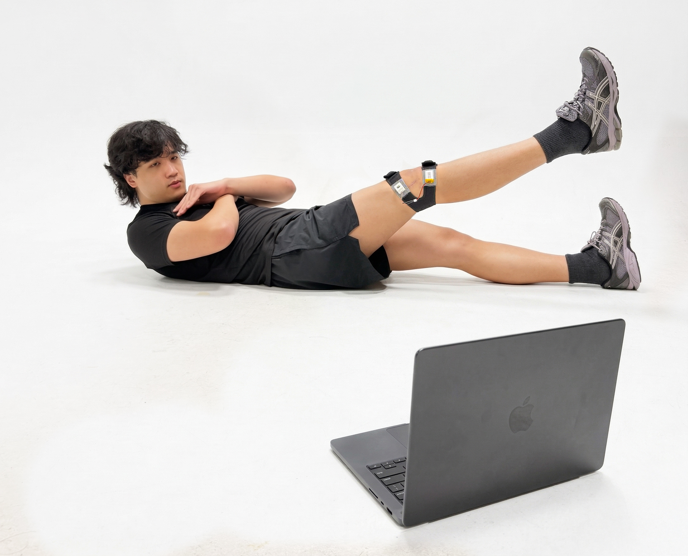 User performing an exercise with the prototype